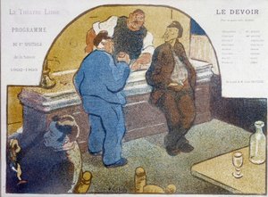 Café de Paris: zinc - drawing, late 19th century by Unknown artist