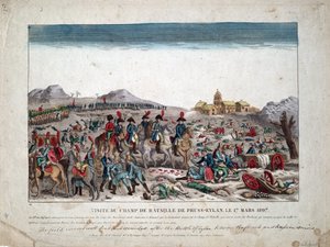 Napoleon I on the Battlefield of Eylau on February 9, 1807 - Anonymous - 1807 - Etching, watercolour - Private Collection by Unknown artist