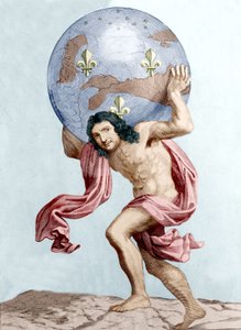 Caricature of Colbert as Atlas (engraving)