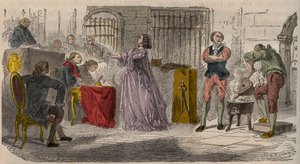 Case of the collar, the trial: Jeanne de Valois-Saint-Remy, Comtesse de La Motte before the Parliament of Paris. Engraving of the 19th century by Unknown artist