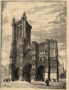 Cathedrale Saint-Pierre-et-Saint-Paul de Troyes - Champagne-Ardennes - engraving in PATRIE - DESCRIPTION PECTUREQUIREQUE DE LA FRANCE EN 6 VOLUES BY LUCIEN HUARD - end 19th century