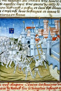 Charles Martel in Poitiers, 732 - Miniature of the 14th century by Unknown artist