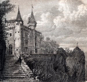 Chateau de la Rochelambert at Saint Paulien (engraving) by Unknown artist