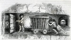 Children working in the coal mines in England by Unknown artist