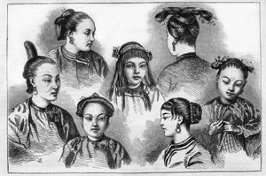 Chinese fashion and hairstyles in the 19th century by Unknown artist