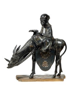 Chinese Philosopher Lao Tseu (Lao Zi) with Donkey. Figurine