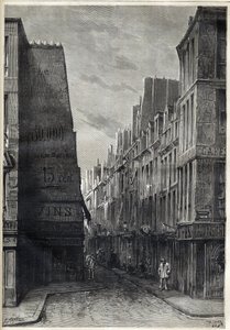 Cholera epidemic in Paris - rue Sainte Marguerite (engraving) by Unknown artist