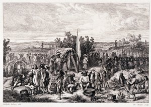Chouans au bivouac - in La bretagne ancienne et moderne by Pitre-Chevalier, edited by W. Coquebert by Unknown artist