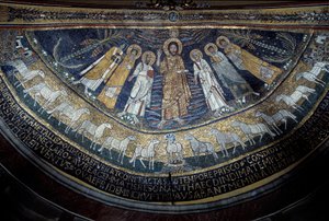 Christ among St Paul, St Cecilia, St Pascal, St Peter, St Valeriano and St Agata
