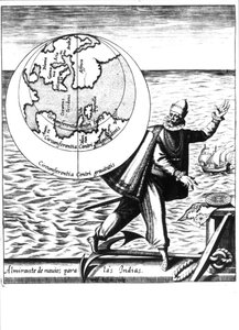 Christopher Columbus in Nova Tipus Transacto Navigatio Novi Orbi by Philoponus Honorius