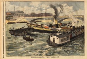 Collision on the Seine Between an English Steamboat and an Omnibus Peniche of Paris by Unknown artist