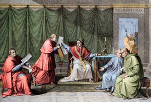 Concordat of 1801 - Signature of the Concordat between France and the Holy See by Pope Pius VII, August 15 by Unknown artist