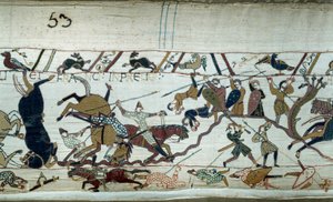 Conquest of England by William the Conqueror: The Battle of Hastings (detail of Bayeux Tapestry) by Unknown artist