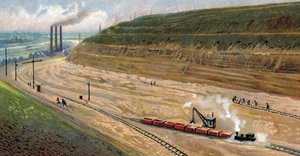 Construction of the Albert Canal in the 1930s, Belgium by Unknown Artist
