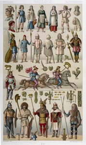Costumes, armor and weapons of the Gallic and their warriors