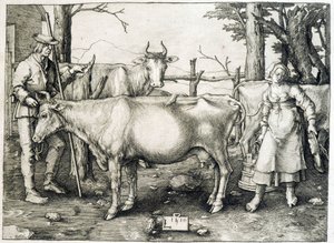 Cowl and dairy in Holland by Unknown artist