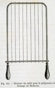 Curd divider for the preparation of Dutch cheese - in 