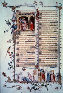 David Threatened by Saul. Allegory of Greed. Sacrament of Communion. Allegory of Charity. Miniature from the Psalm 