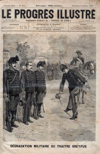 Degradation of Alfred Dreyfus - Dreyfus Case: The Degradation of Alfred Dreyfus in the Courtyard of the Military School, Paris, 5 January 1895 - Engraving in 