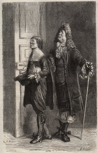 Diafoirus pere et fils - engraving for The Imaginary Invalid by Moliere
