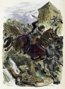 Emperor Othon fighting the bribed bands of the Pope - in Histoire des popes, by Maurice Lachatre
