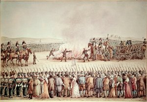 English goods were burned by order of Napoleon I Bonaparte during the continental blockade in 1806 by Unknown artist