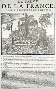 Engraved wood. Mazarinade political pamphlet: 
