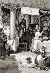 Engraving representing the feast of the Befana