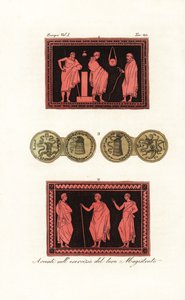 Eponymous Archon or Chief Magistrate Examining a Young Man and Archon with Two Deputies by Unknown artist