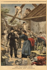 Expulsion and element of the barracks set up on the military zone at the Gentilly gate. Illustration in Le petit journal 23/06/1895.