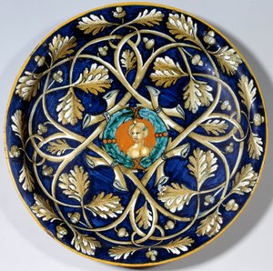 Faience Plate with a Female Bust