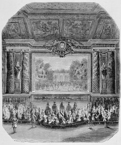 Fete of Louis XIV, by the Duke of Saint Aignan (Comedy in music, played in the park of Versailles) Engraving by Unknown artist