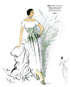 French Fashion, Embroidered Dress Design by Unknown artist