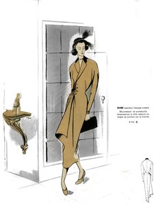French Fashion, Hazelnut Coat Dress Design