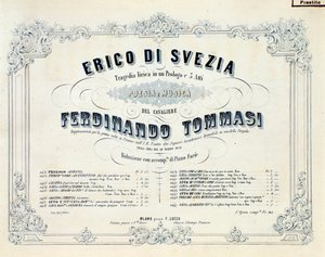 Frontispiece of Enrico di Svezia, Opera by Ferdinando Tommasi by Unknown artist
