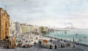 Funeral in the Bay of Naples with the Vesuvius in the background by Unknown artist
