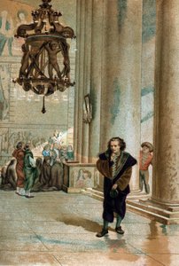 Galileo Galilei (1564 - 1642) observing the oscillation of the lamp of the Cathedral of Pisa. From 