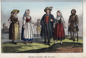 German peasants - engraving from 