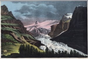 Glacier de Grindelwald in Switzerland - engraving from 