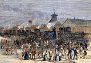 Great Railroad Strike in 1877, Blockade of Engines at Martinsburg, West Virginia by Unknown artist