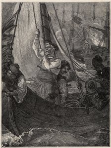 Greek War of Independence: Constantine Kanaris Burning the Flagship of the Turkish Fleet Before Chios by Unknown artist