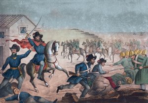 Garibaldi at the Battle of San Antonio, 8 February 1846 - Uruguayan Civil War by Unknown artist