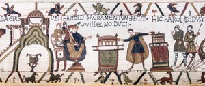 Harold Swears a Sacred Oath to William at Bayeux, Bayeux Tapestry by Unknown artist