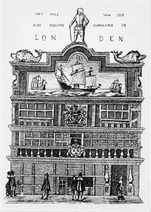 Headquarters of the East India Company in London in the 17th century by Unknown artist