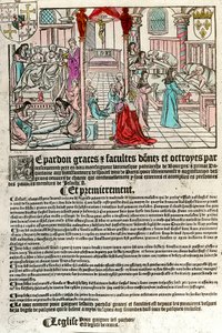 Hospital in the 16th century: Letter of indulgence by Unknown artist