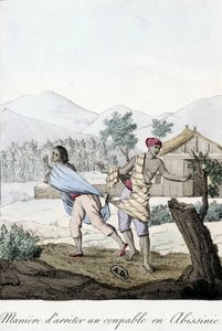 How to Arrest a Culprit in Abyssinia - Engraving by Unknown artist