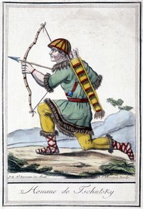 Illustration of a Russian hunter (Tschutsky) in the 19th century by Unknown artist