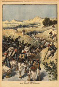 In Algeria, a Battalion Organized by a Whole Battalion of Zouaves, Reinforced by the Cavalry, to Capture Areski ben Bashir. Engraving in Le Petit Journal 23/12/1893. Selva
