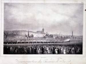 Inauguration of the Belgian Railway in Brussels, May 5 by Unknown artist