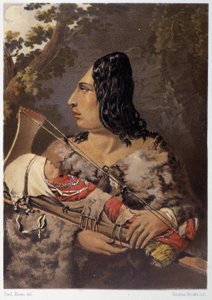 Indian woman and her baby - in "Wandering of an artist among the indians of north america" by Paul Kane, Longmans & Roberts, London by Unknown artist